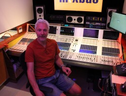 Conrad Fletcher inside his OB truck the MixBus