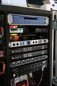 In the rack; an RME ADI-6432, 2x RME MADIface XT and 2x Ferrofish A16 MK-II