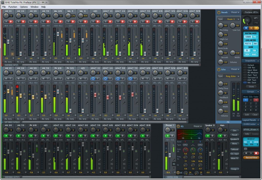 RME Fireface UFX - TotalMix FX