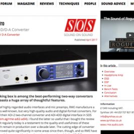 2017 - 3 - RME ADI-2 Pro - SOS Review News Story