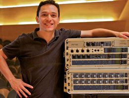 Classical engineer Oscar Torres with a selection of RME microphone preamps.