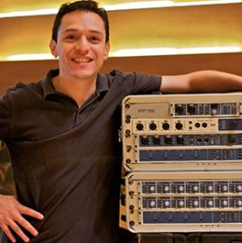 Classical engineer Oscar Torres with a selection of RME microphone preamps.