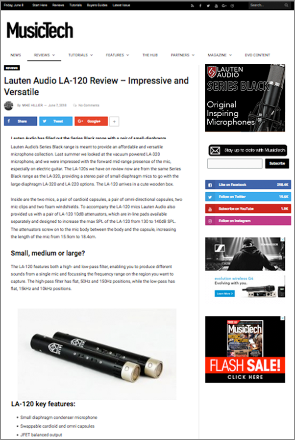 Lauten Eden LA-120 Review by MusicTech Magazine
