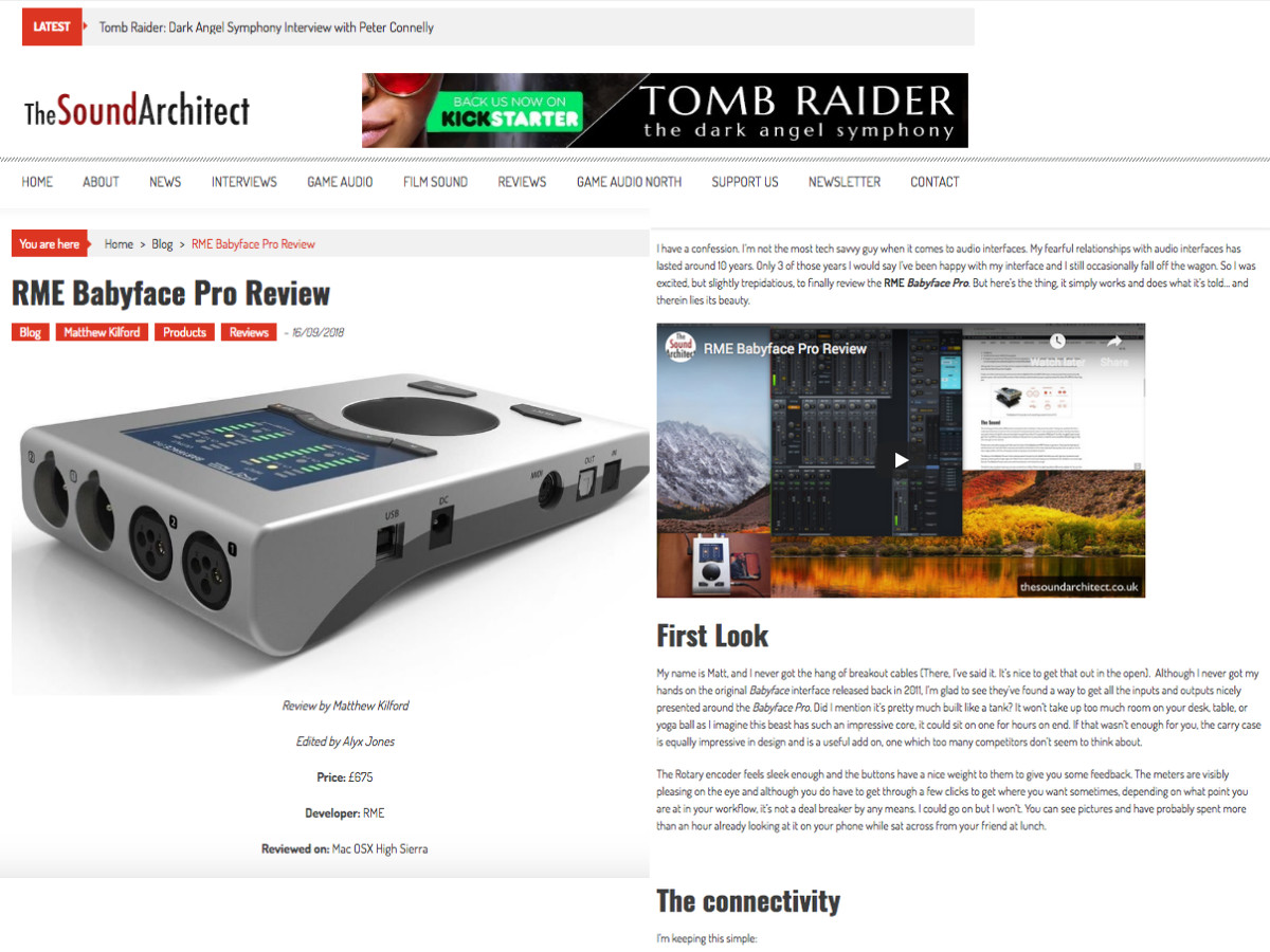 RME Babyface Pro - The Sound Architect - Review - Synthax Audio UK