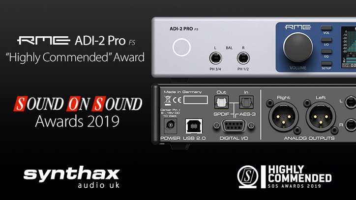 RME ADI-2 Pro FS - Sound Awards 2019 - Synthax Audio UK