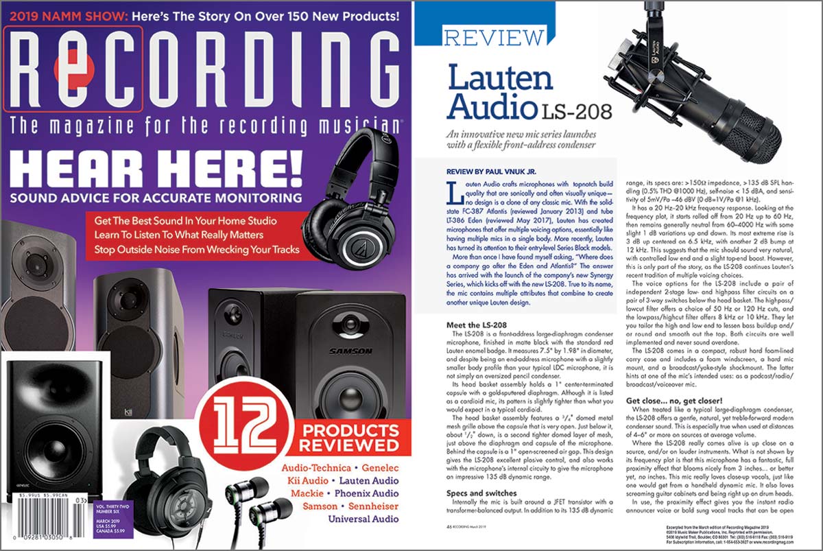 Lauten Audio LS-208 review by Recording Magazine