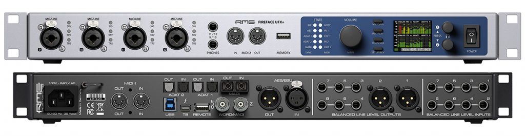 RME Fireface UFX+ - Front & Back Panels - Synthax Audio UK