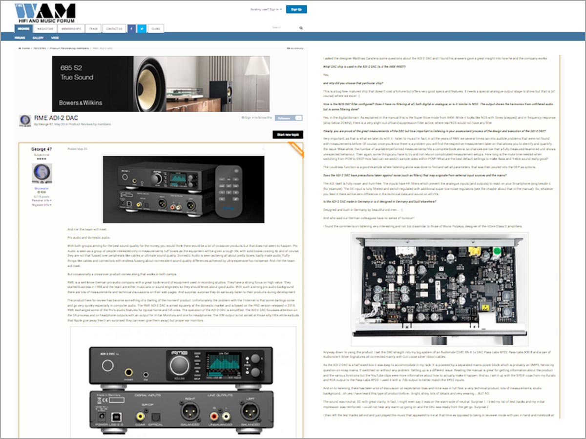 RME ADI-2 DAC - HiFi Wigwam Review - Synthax Audio UK