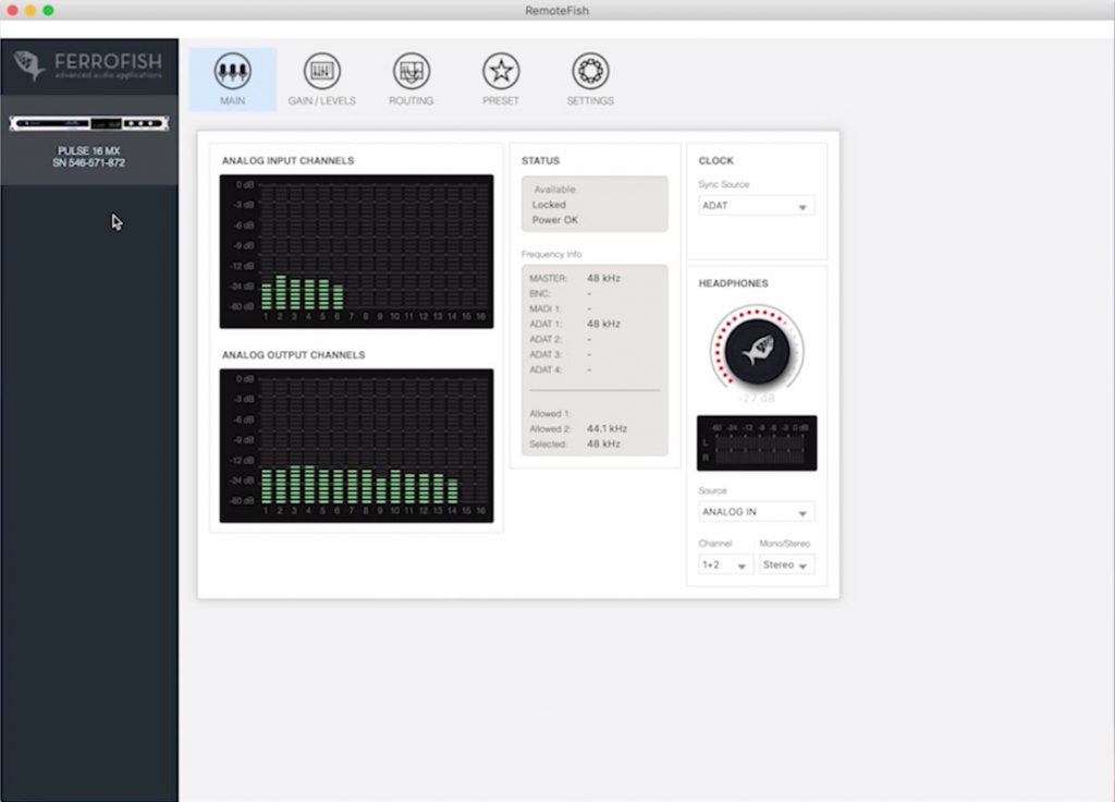 Ferrofish RemoteFish Software - Synthax Audio UK