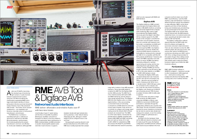 RME AVB Tool & Digiface AVB - Sound On Sound - Review pages - Synthax Audio UK