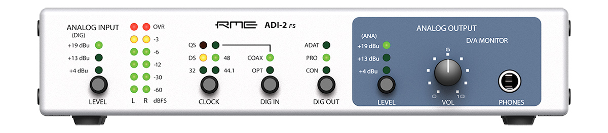 RME ADI-2 FS - Front Panel - Synthax Audio UK