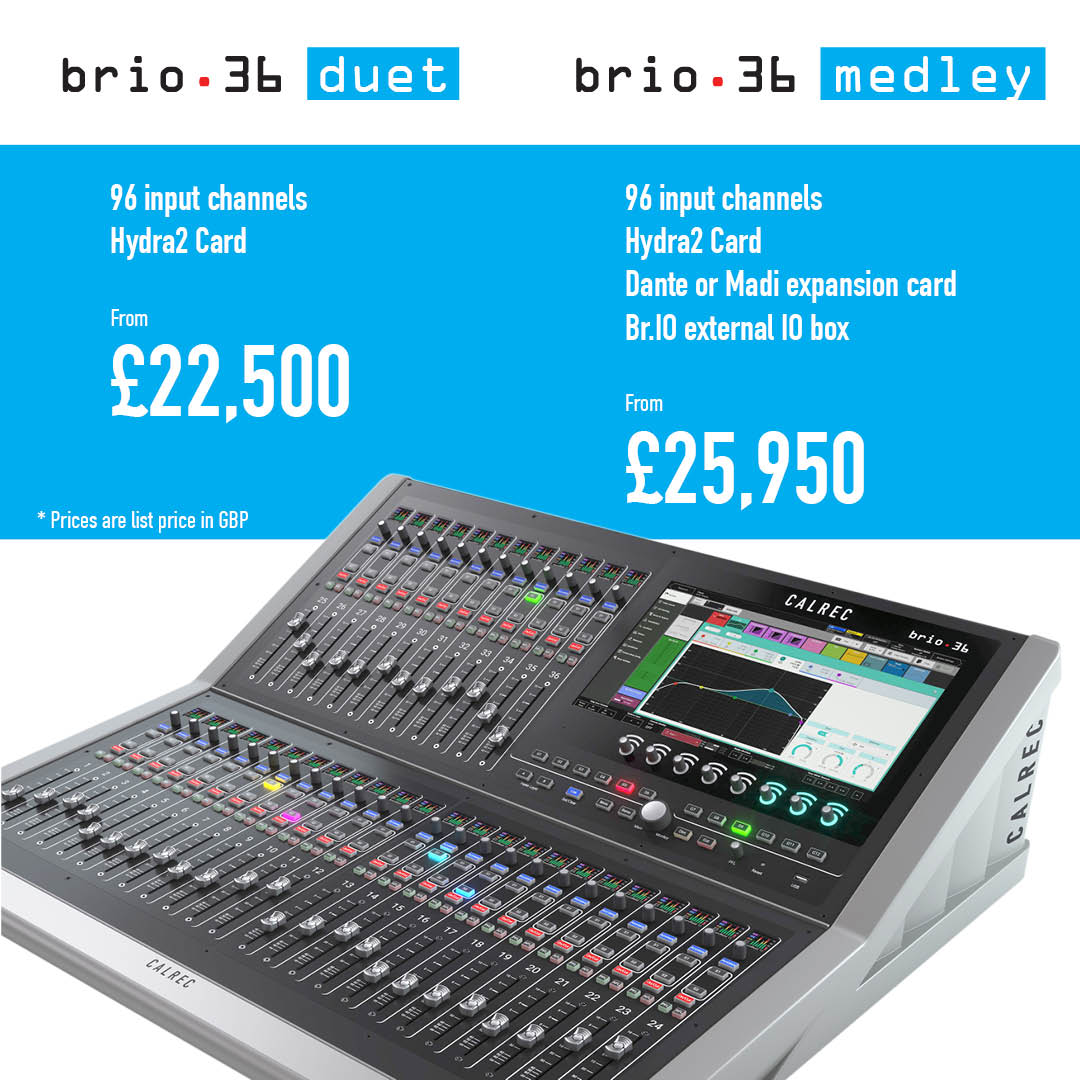 Calrec Brio 36 - Duet & Medley Pricing - Synthax Audio UK