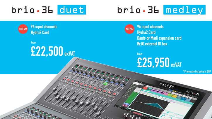 Calrec Brio Duet & Medley Consoles - News Images - Synthax Audio UK