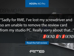 RME HDSPe AIO Pro - Sound On Sound Review - Synthax Audio UK