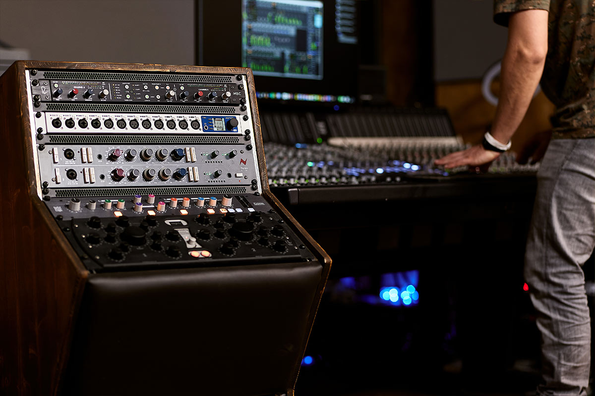 RME 12Mic-D Dante preamp in a recording studio rack