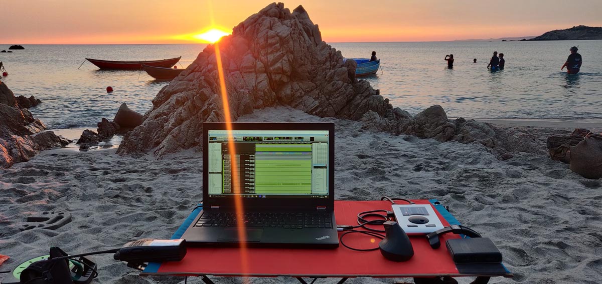 Sunset in Sardinia with an RME MADIface Pro