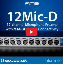 RME 12Mic-D Dante microphone preamplifier overview video title screen