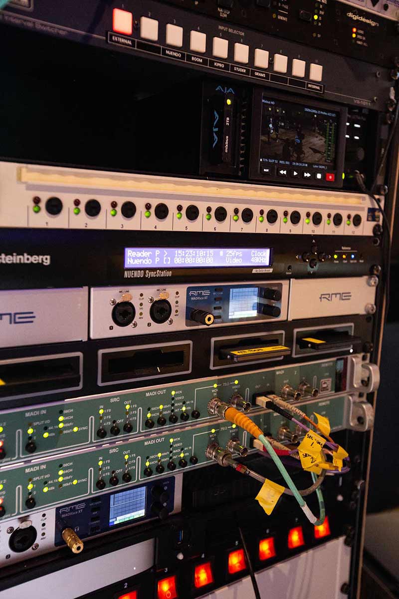 RME and DirectOut equipment in the rack