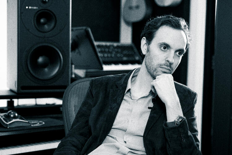 Composer Steve Mazzaro looking pensive