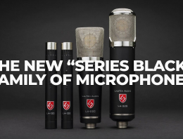 Lauten Audio Series Black V2 microphones with text overlay