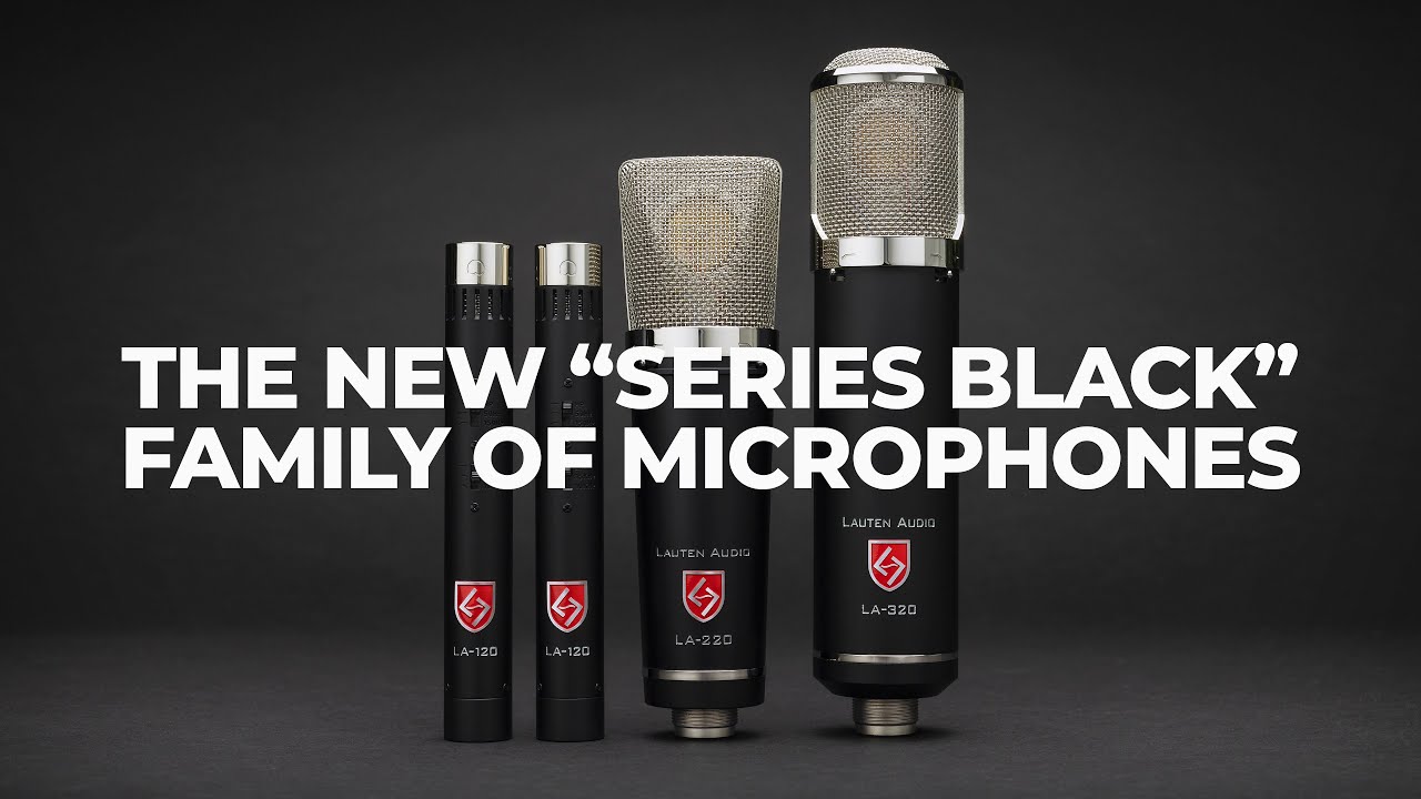 Lauten Audio Series Black V2 microphones with text overlay