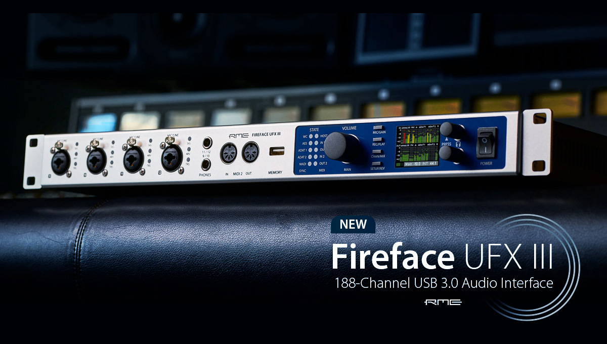 RME Fireface UFX III audio interface with logo