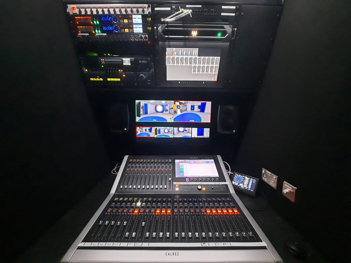 Calrec Brio console inside Riverside Televsion OB Truck