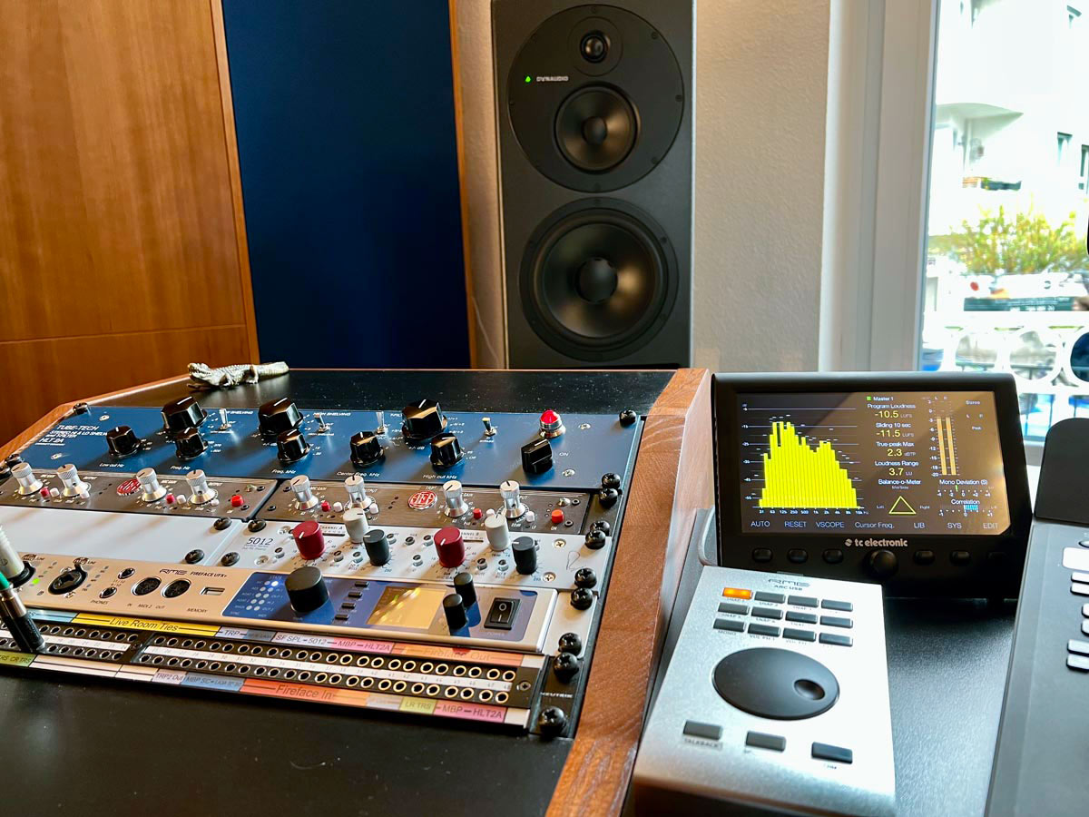 Recording studio equipment including the RME ARC USB remote control 