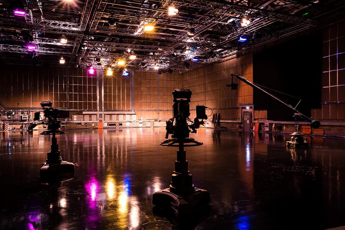 Cameras and lighting inside Maidstone Studio 1