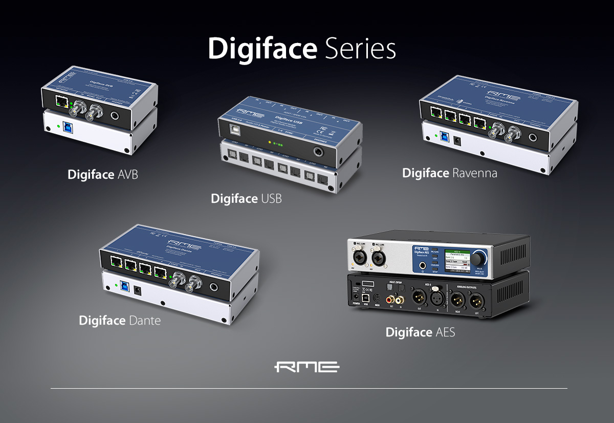 RME Digiface Series of network and AIOP audio interfaces