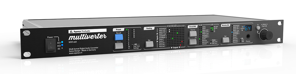 Front panel perspective of the Appsys Multiverter MVR-mkII 