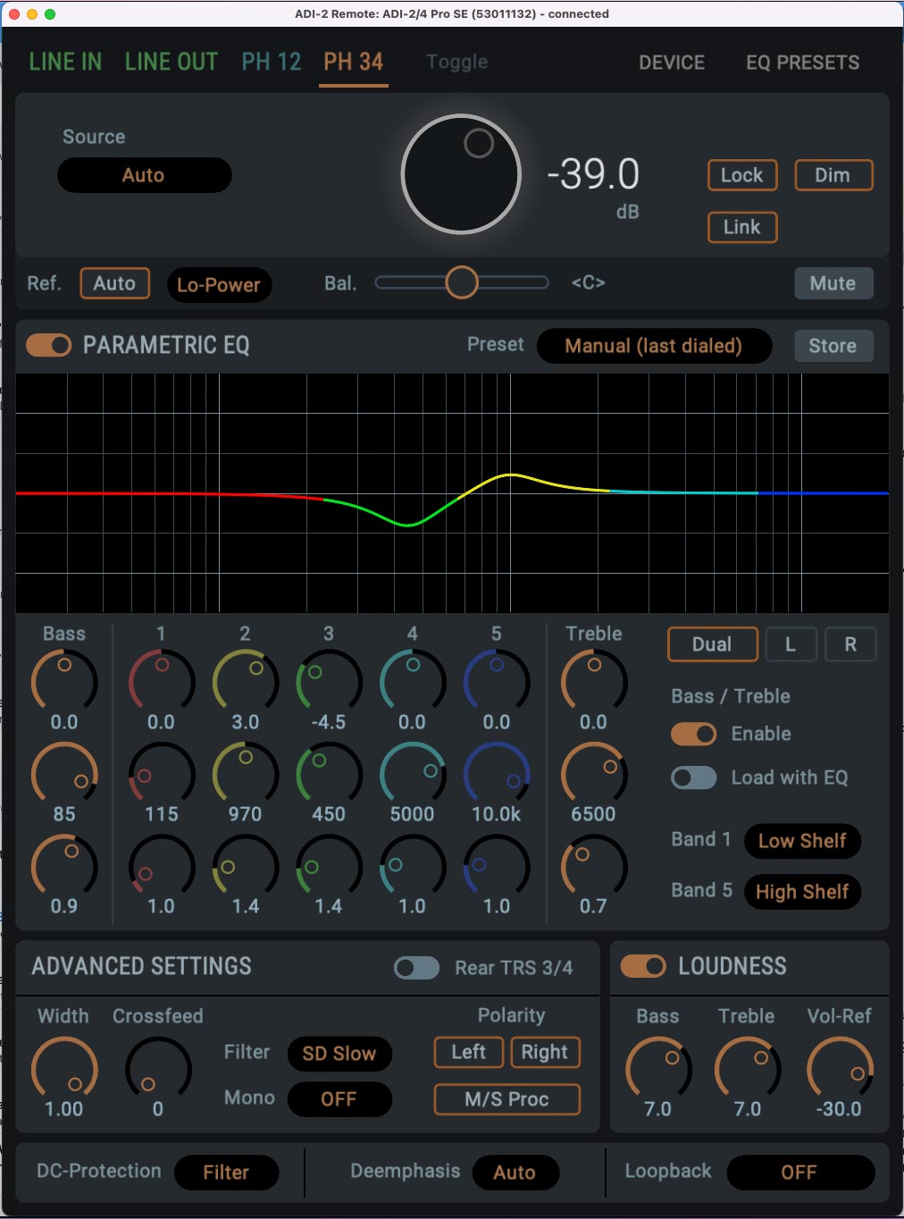 RME ADI-2/4 software remote control UI