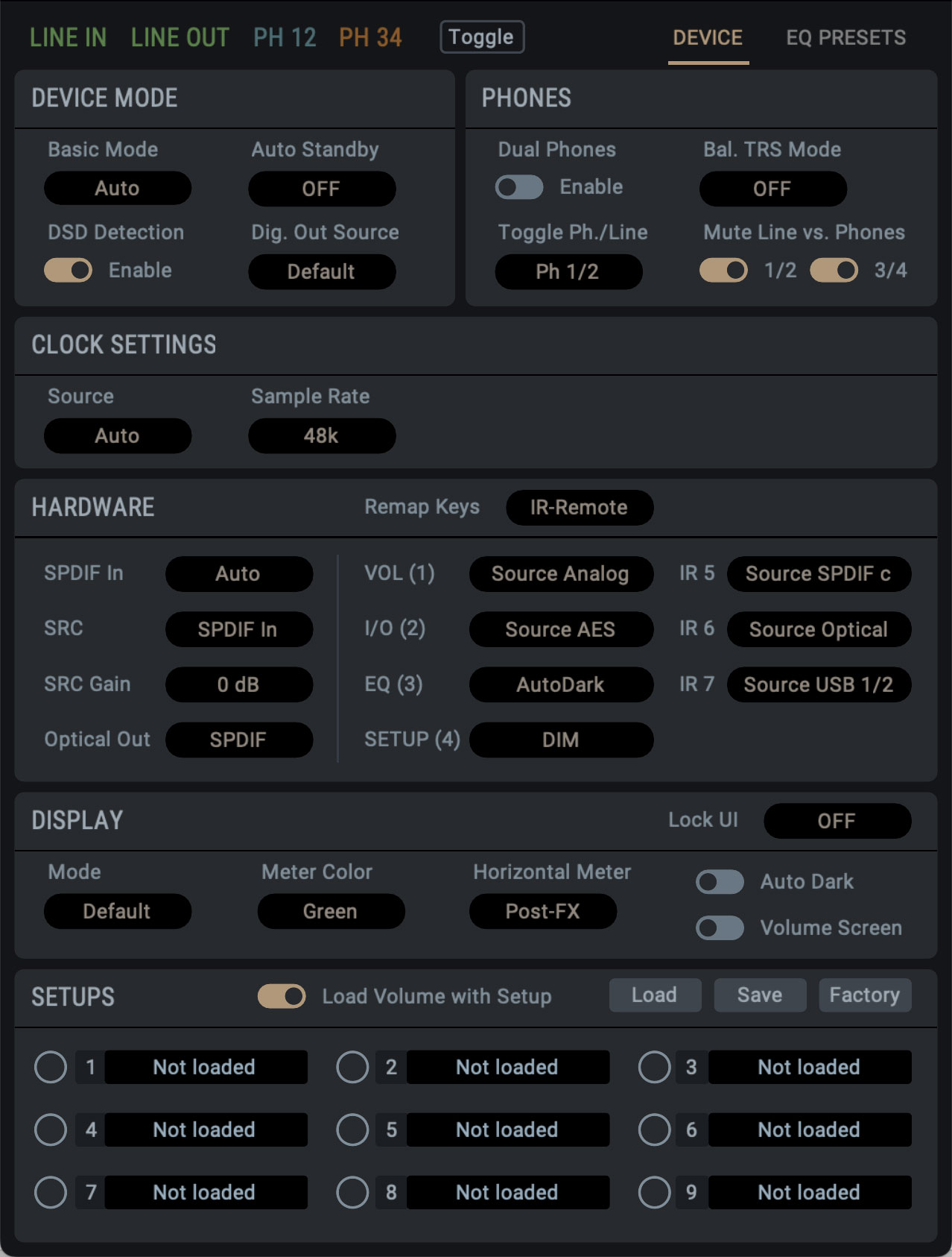 RME ADI-2 DAC software device tab 