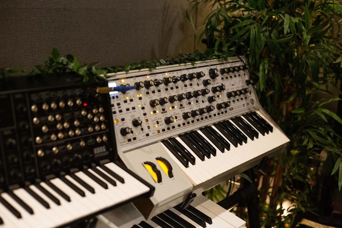 Korg MS-20 and Moog Subsequent 37 CV synthesizers