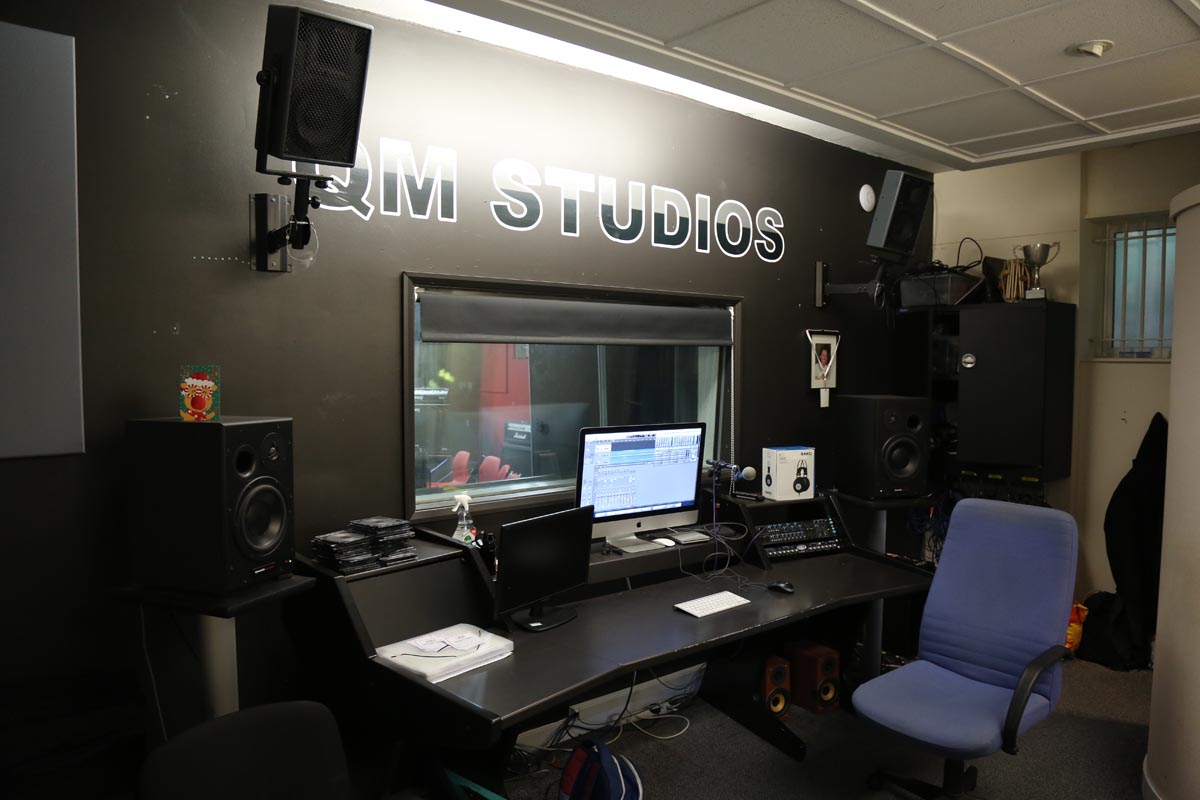 QM Recording Studios control room in Horsham, West Sussex