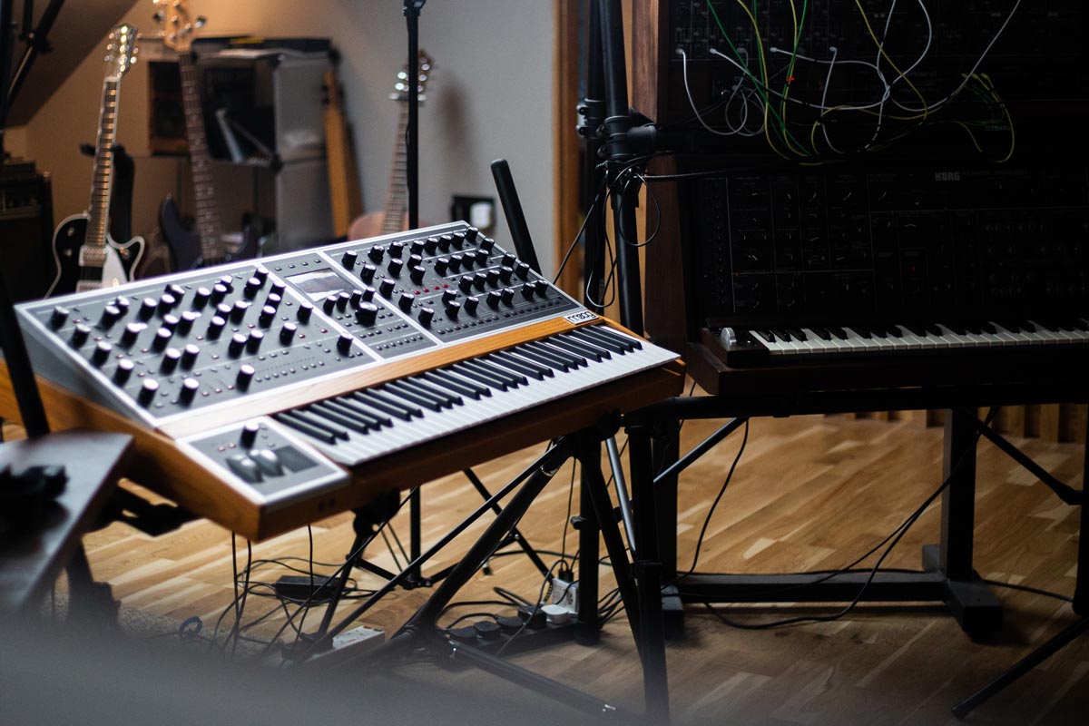 Moog One polyphonic synthesizer in Andy Gray's studio