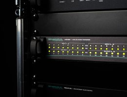 Closeup of a DirectOut Andiamo in a studio rack