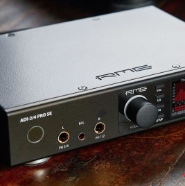 RME ADI-2/4 Pro SE mastering converter on a wooden table