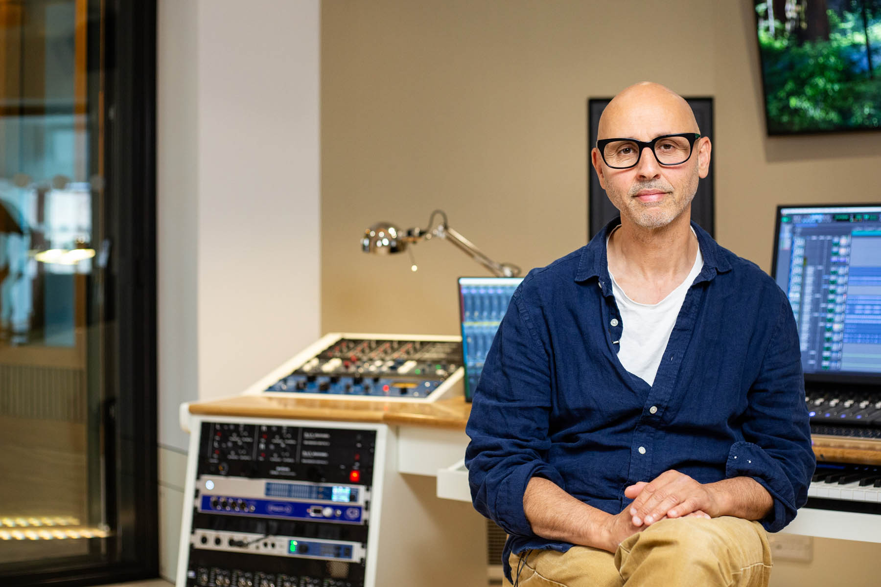 TV Composer Dominik Scherrer in his Studio Recording Works studio