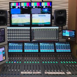 Calrec Type R console inside NEP's NEO OB Truck