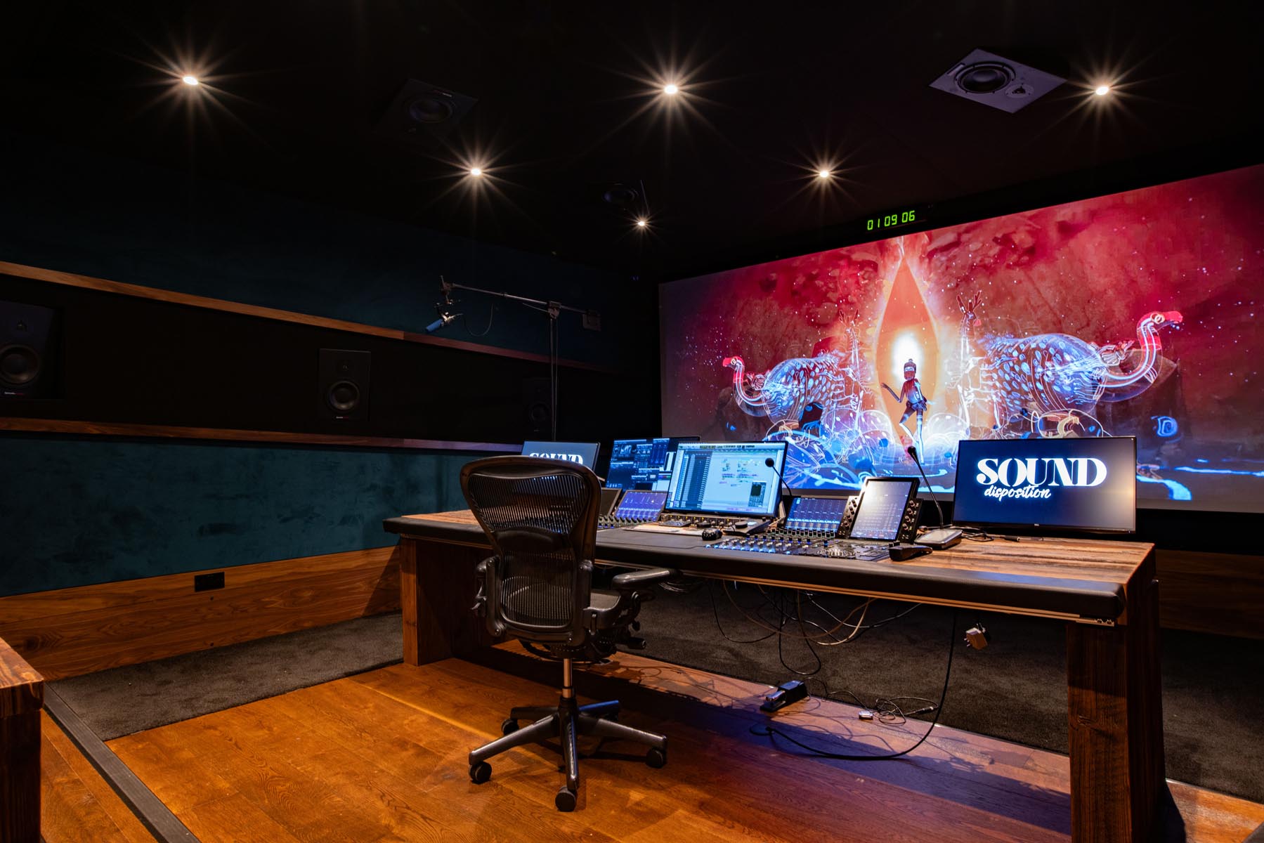 Sound Disposition mix stage with Dynaudio M-Series speakers