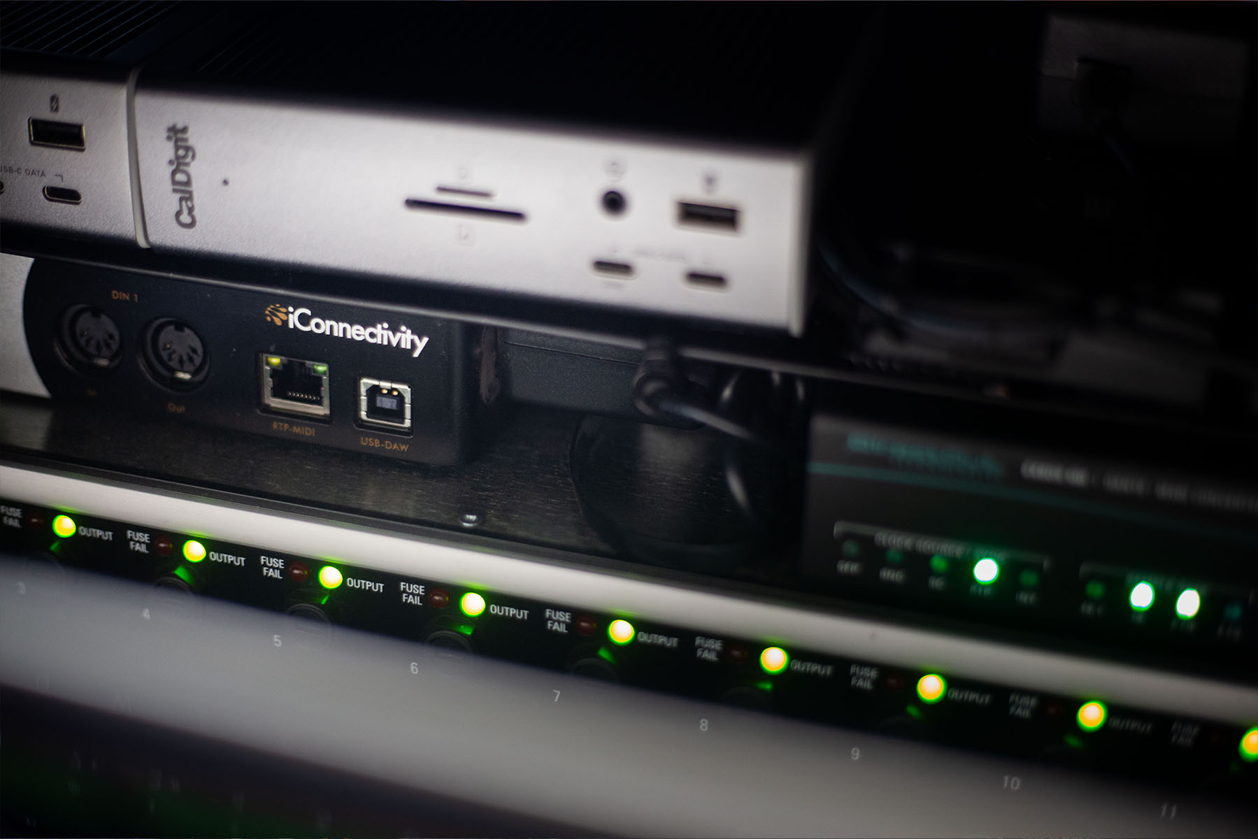 iConnectivity MioXM and DirectOut EXBOX.MD in the rack