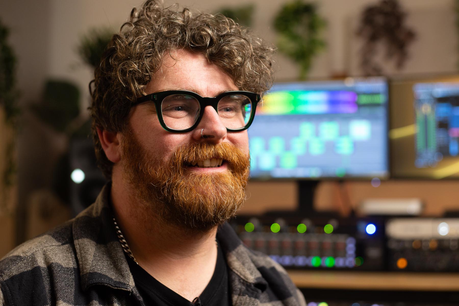 Mastering Engineer Stephen Kerrison in his studio