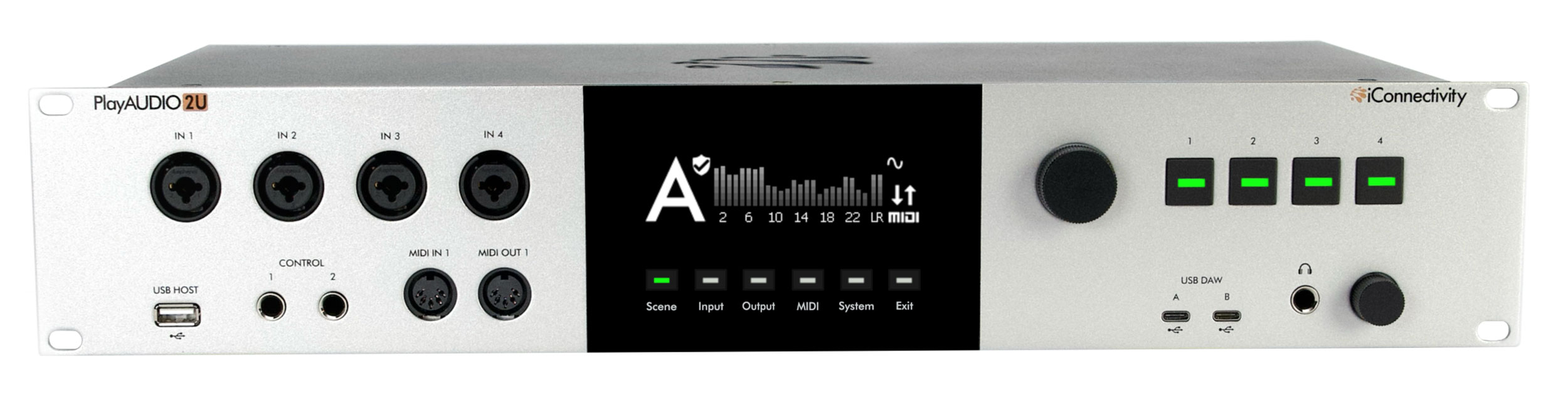 iConnectivity PlayAUDIO2U live audio interface front panel