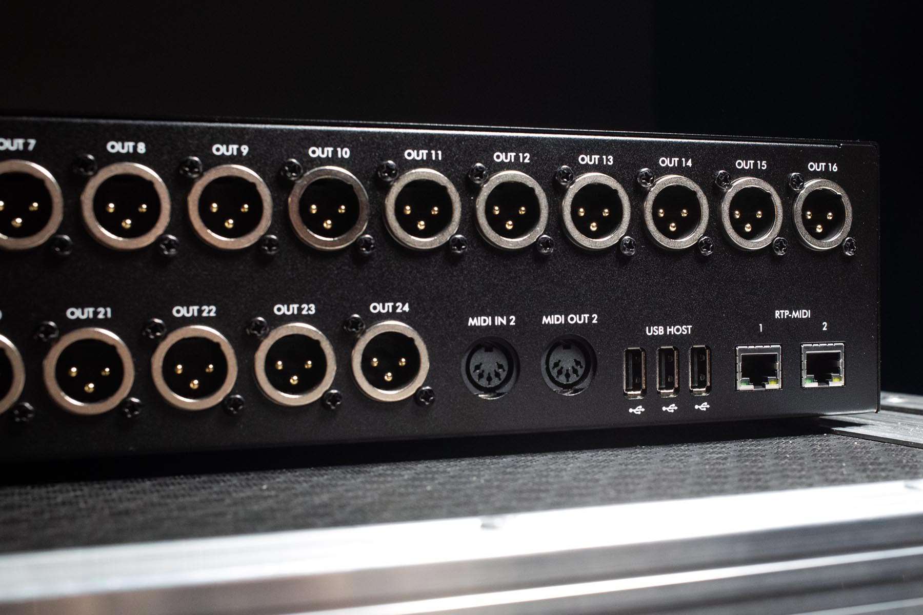 Closeup of the iConnectivity PlayAUDIO2U's back panel