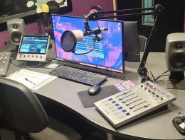 Calrec Type R console inside Studio Two, Flirt FM