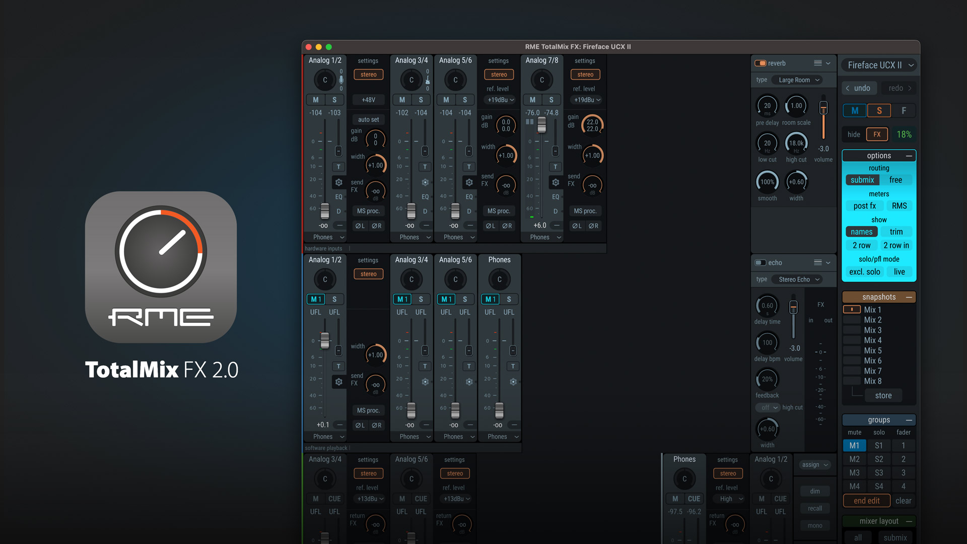 RME TotalMix FX 2.0 software and logo