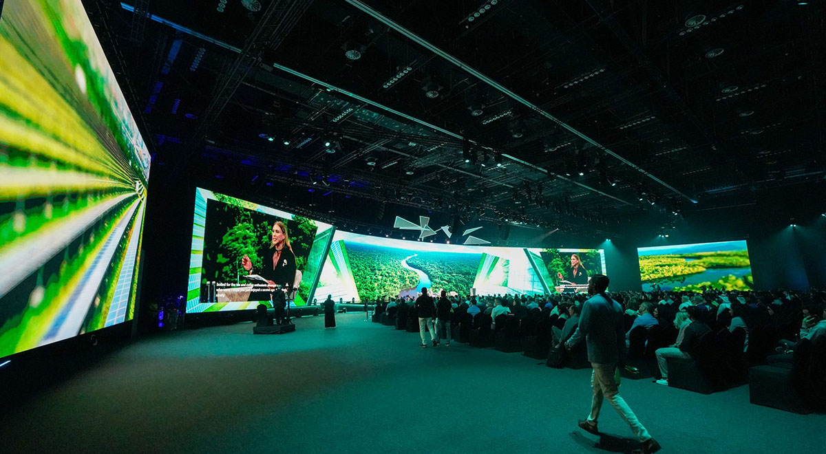 Displays and crowd at G42 Supercharged 2025 in UAE