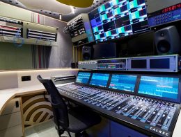 Calrec Argo 36 fader console in Vivid Broadcast's Barra OB Truck