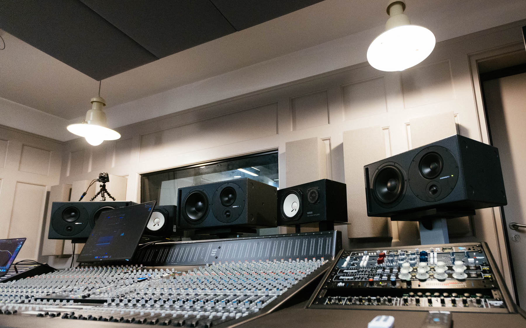 SSL console, Dynaudio Core 59s and Yamaha NS10s